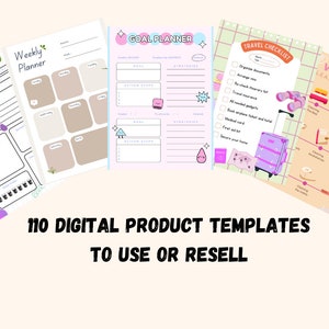 PLR, Resell, 110 Digital Product Templates, Digital product Mock up, Etsy listing Mock Up Templates, Sell On Etsy, Planner Mock Up image 1