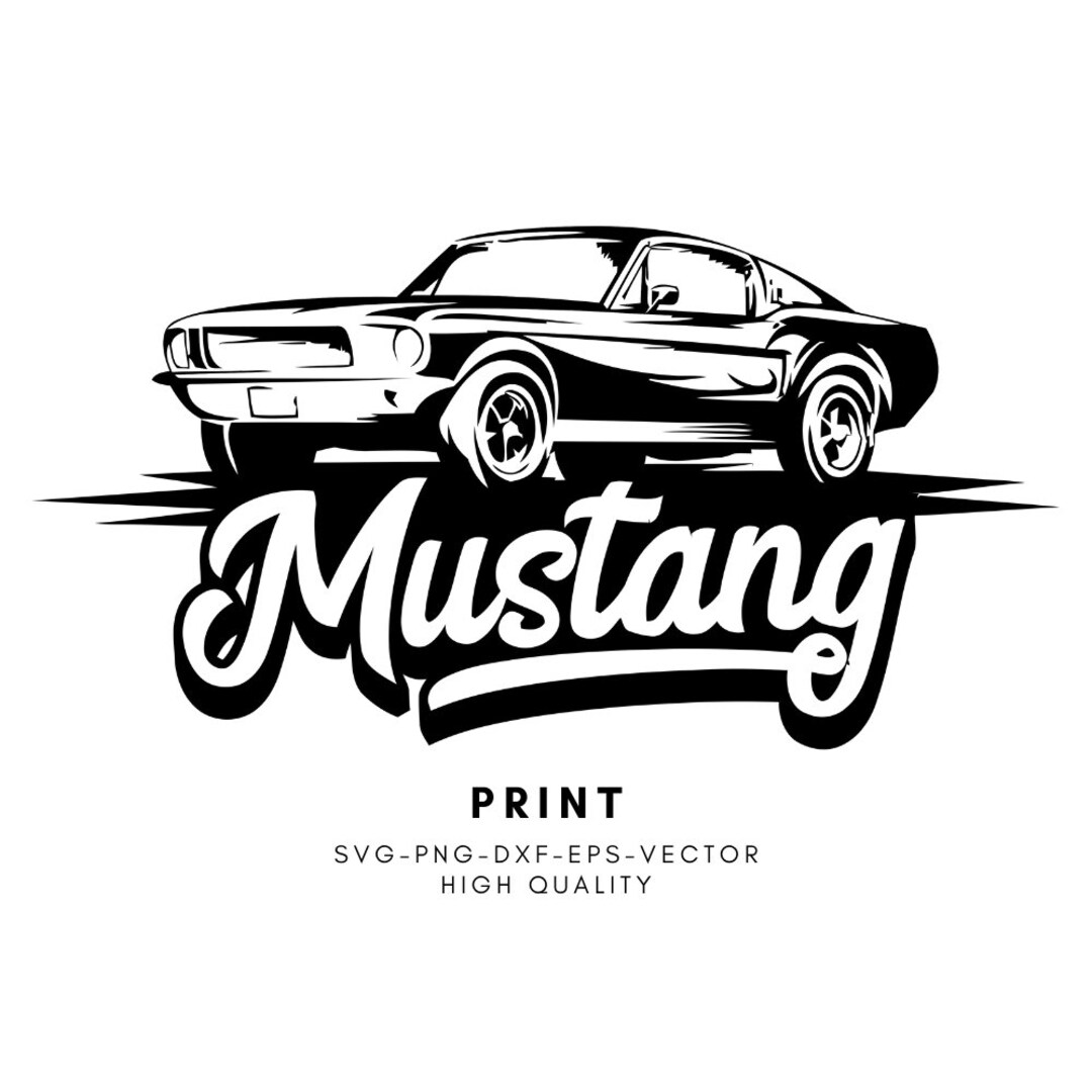 Car SVG PNG STICKER Mustang Decal High Quality Digital Etsy