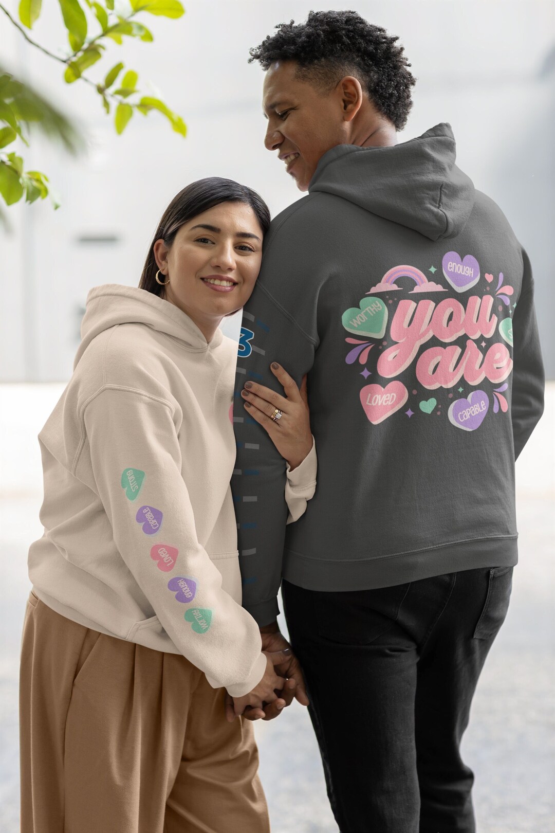 Candy Heart Hooded Sweatshirt Candy Heart Shirt Heart on Her