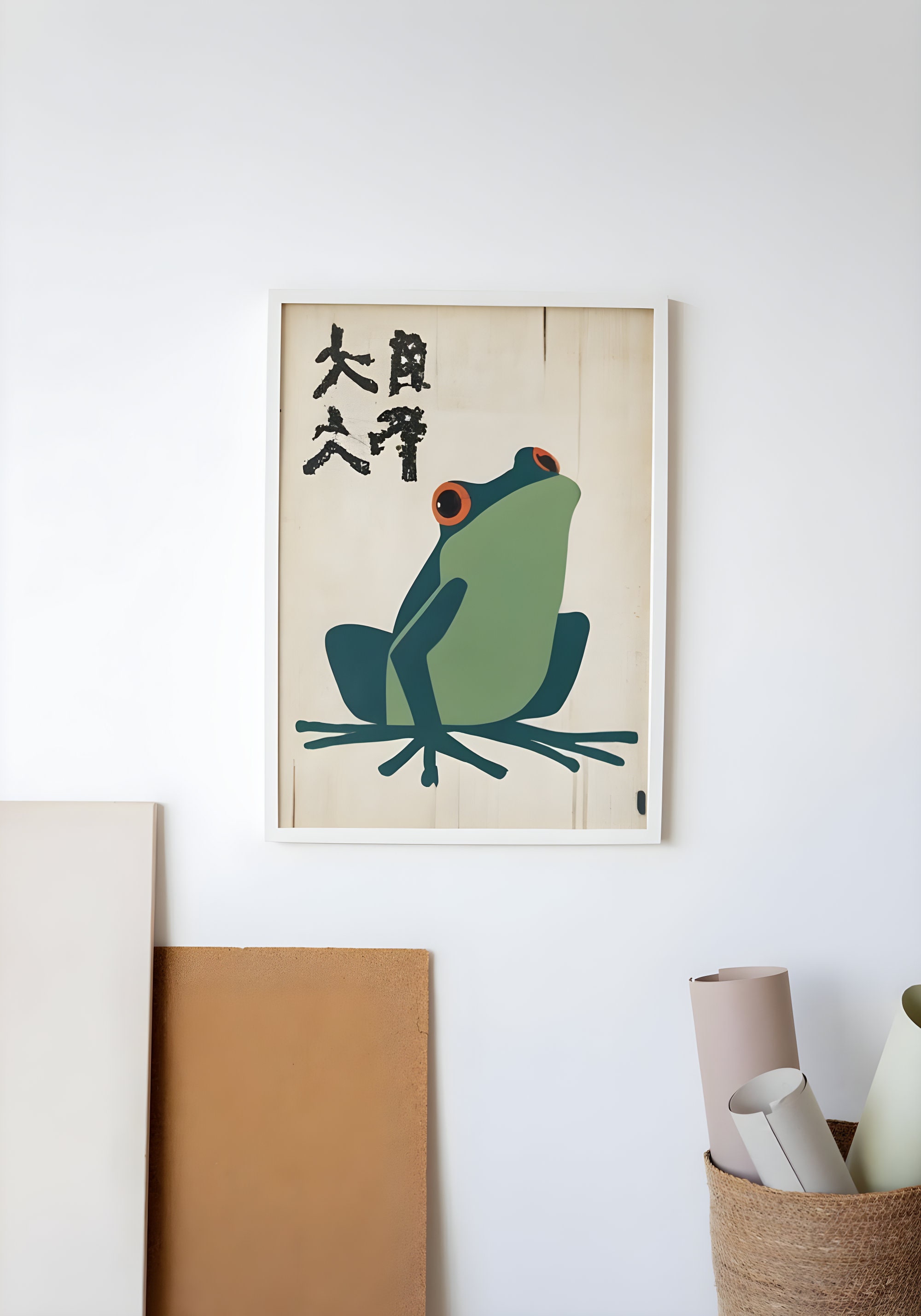 Japanese Frog Prints, Printable Wabi Sabi Wall Art, Digital Retro Decor ...