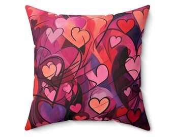 Love's Red Hearts Pillow