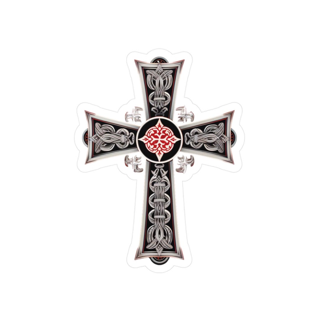 Gothic Cross Sticker Kiss-cut Vinyl Decal | Ornate Religious Cross - Etsy
