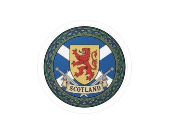 Scottish Lion Rampant Crest Kiss-Cut Vinyl Decal | Scotland Shield Sticker