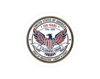 United States 250 Years Eagle Emblem Kiss-Cut Vinyl Decal | Patriotic Sticker
