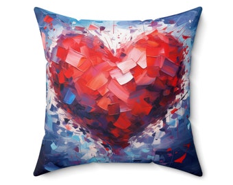 Love's Red Heart Pillow, Valentine's Day gift