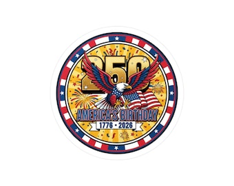 250th Americas Birthday Eagle Kiss-Cut Vinyl Decal | 1776-2026 Patriotic Sticker