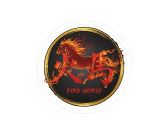 Year of the Fire Horse Chinese Zodiac Sticker Kiss-Cut Vinyl Decal