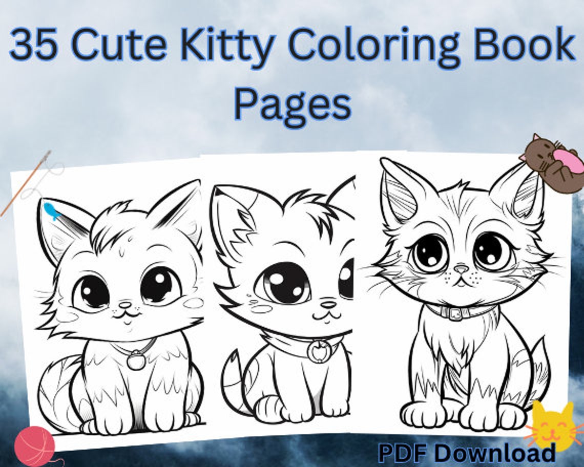 35 Cute Kitty Coloring Sheets, Cute Cat Coloring Sheets, Kitty Coloring Sheets for Kids and ...
