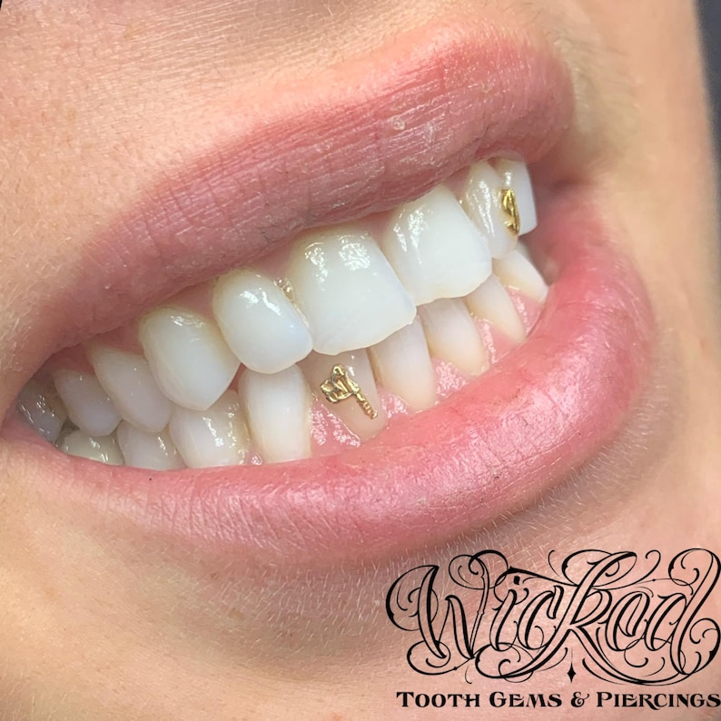 Tattoo Machine & Dollar Sign Tooth Gems
