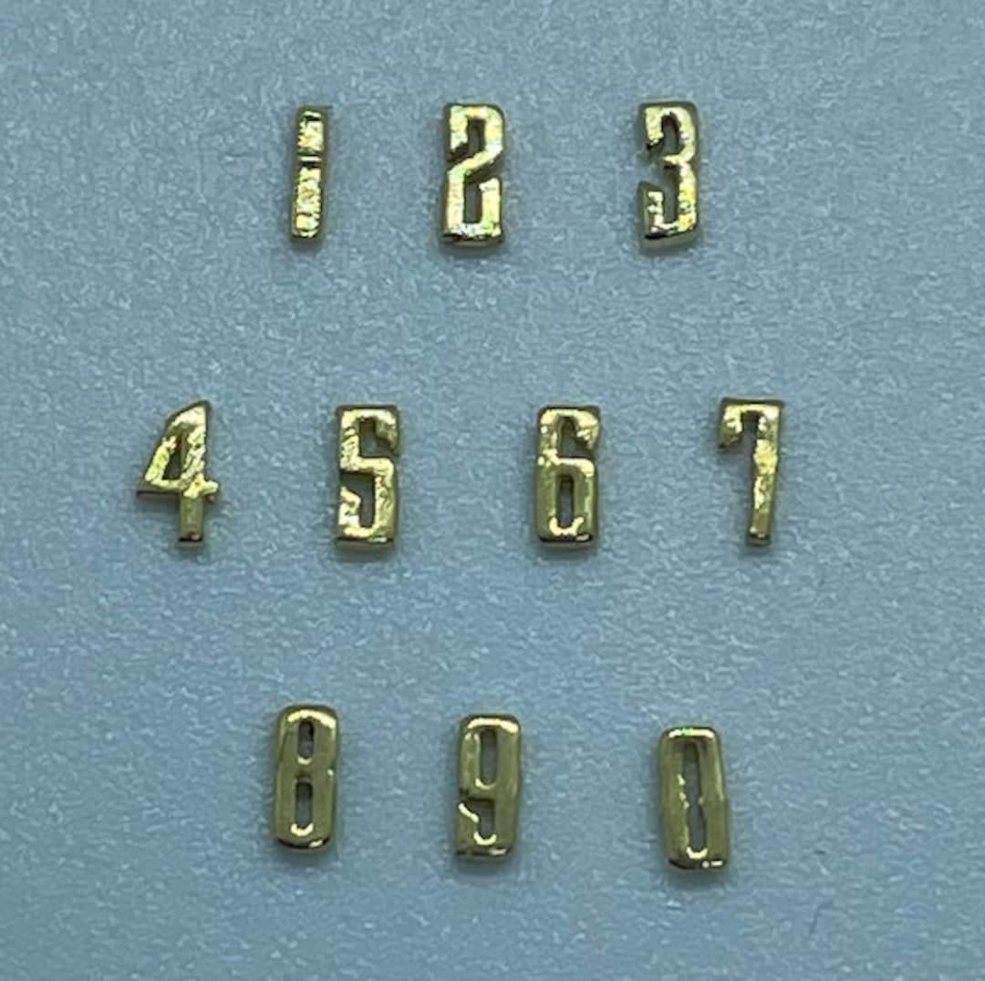 18k Gold NUMBERS Tooth Gems - Etsy