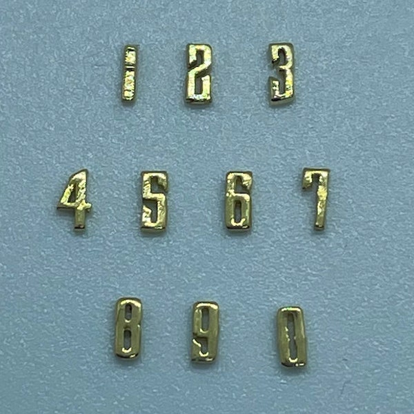 18k Gold NUMBERS Tooth Gems