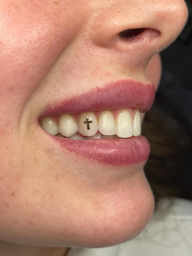 Skinny Cross tooth gem