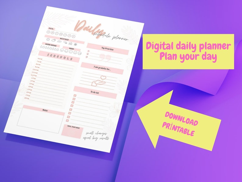 PRINTABLE Digital Download A4 Daily Planner Desk Pad Work/life Etsy