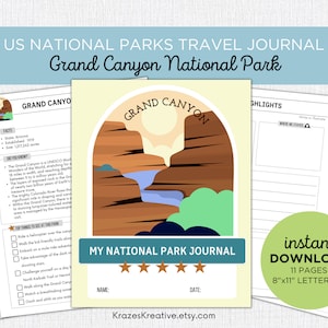 Grand Canyon National Park Travel Journal Kids Vacation Activity Diary Nature Journal Family Road Trip Fun- Digital PDF Printable Download