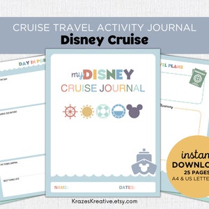 DCL Cruise Kids Travel Activity Journal - Fish Extender Gift - Cruise Vacation Diary - Family Vacation - PDF imprimable US Letter et format A4