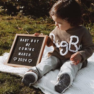Personalized Custom Big Sister, Big Brother Embroidered Sweater | Big Bro Big Sis Knit Kids Sweater | Pregnancy and Baby Announcement