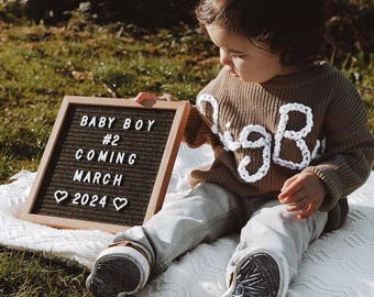 Personalized Big Sister/Brother Embroidered Knit Sweater: Baby Announcement
