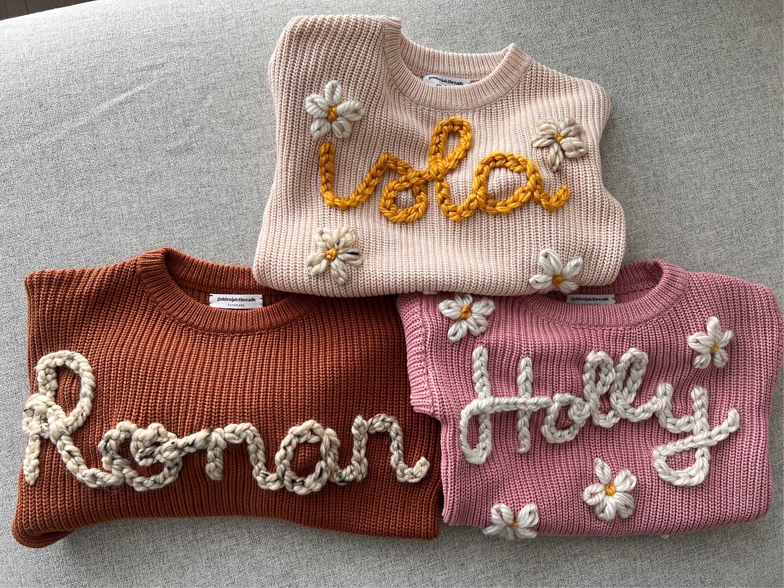 Baby Sweater With Name Crochet Custom Baby Name Sweater