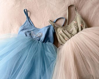 Custom Embroidered Tulle Baby Dress: First Birthday Outfit