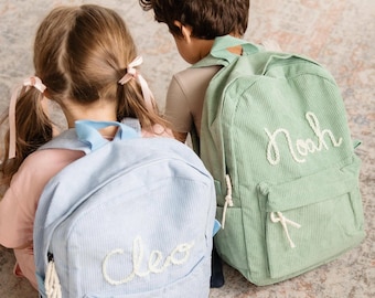 Custom Corduroy Toddler Backpack: Embroidered Name School Bag