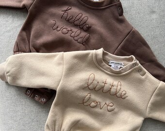 Embroidered Baby Bubble Romper| Custom personalized baby clothing| personalized baby sweater|baby shower gift| new born|neutral baby clothes