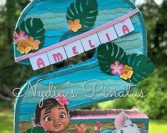 Custom Made Number 2 Moana Inspired Piñata