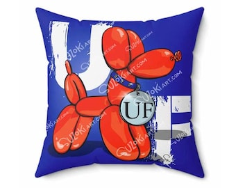 ANY COLLEGE Balloon Dog Pillow, Custom College Gift, Bed Party Favorite, Personalized Dorm Decor, Acceptance & Commitment Gift, Holiday Gift