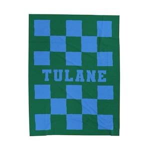 ANY COLLEGE Velveteen Minky 60x50 Soft Blanket, Custom College Gifts, Bed Party Favorite, Personalized Dorm Decor, any school & colors!