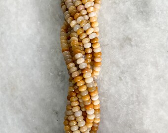 5mm x 8mm Yellow Aventurine Rondelle Gemstone Beads: Beads for Jewelry Making Supplies, Birthstone