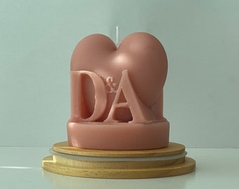 Customized Heart Candle for Wedding, Anniversary, Birthday