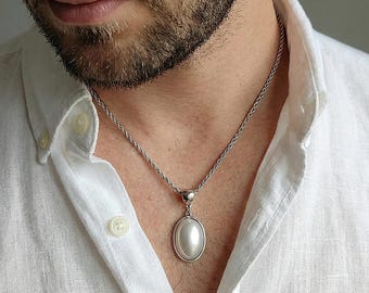Collana con ciondolo a croce religiosa messicana modernista in argento sterling 925, vintage - Italia