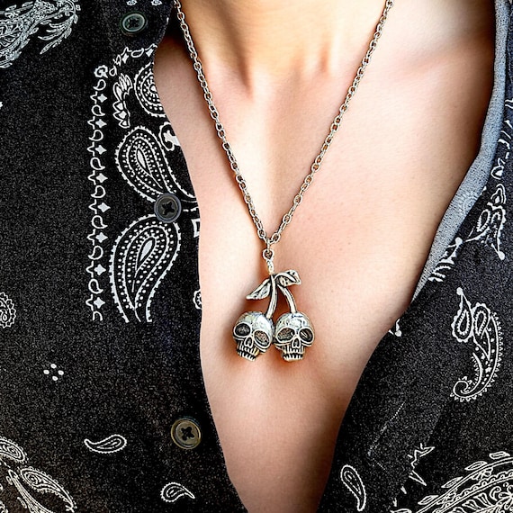 Pirate Necklace Women Pirate Skull Tassel Necklace Set Gothic