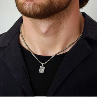 Pendente Tuscany Silver In Argento 925 Con Zirconi Cubici E Diamanti – Collana Catena Curb 46 Cm
