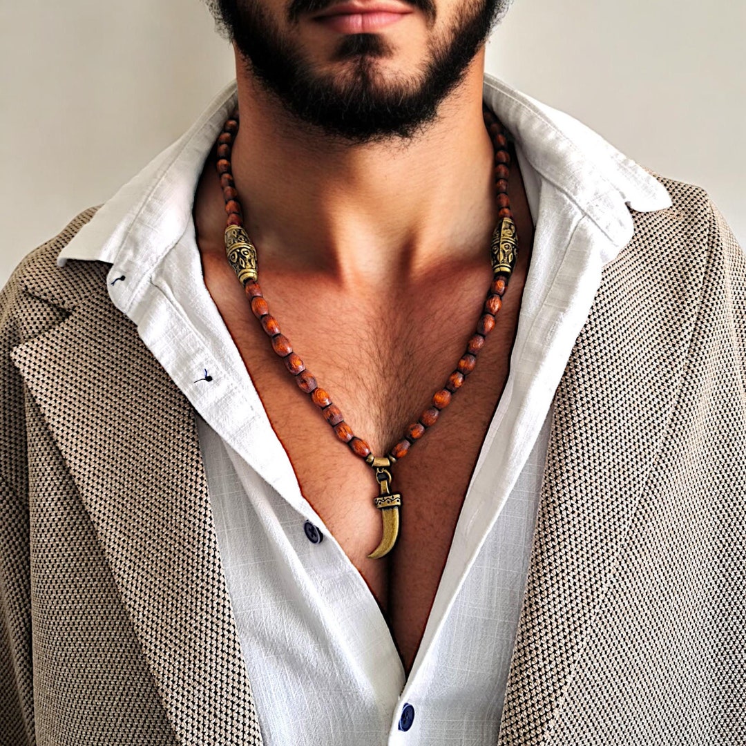 Men Tribe Ethnic Coconut Shell Necklace Men