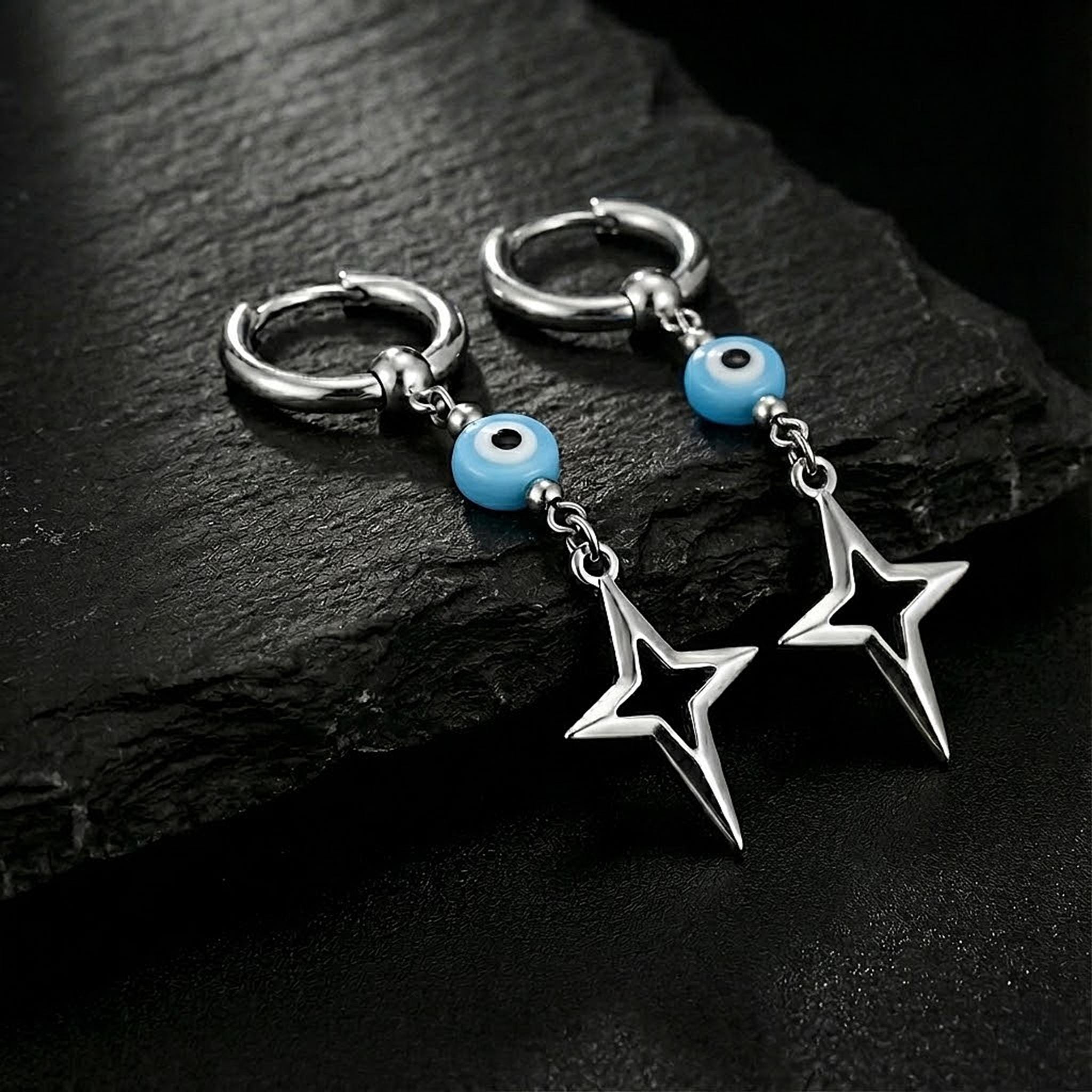 Orecchini Con Occhio Malvagio In Argento Sterling 925 – Goccia Pendente Portafortuna Per Donna