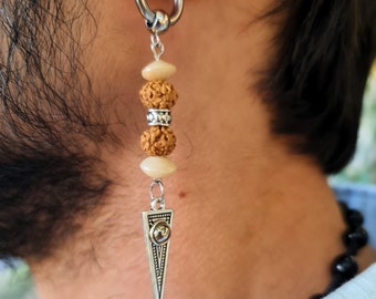 Rudraksha Seed Mens Earring, Spiritual Dangle Earrings for Meditation And  Yoga, Indian Jewelry Kundan, Jhumka, Chandbali, Meenakari Styles