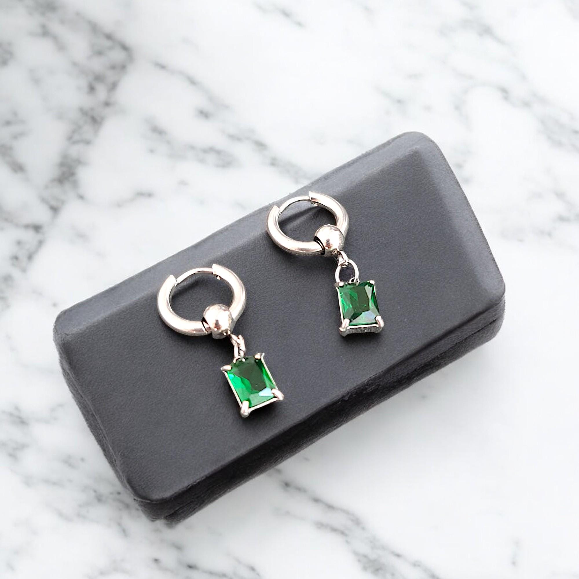 Boucles D'oreilles En Argent Avec Pierres D'opale Bleues En