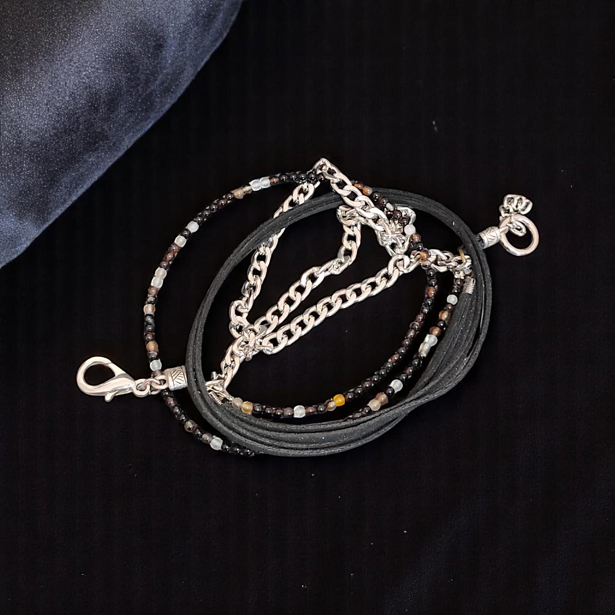 Bracciale In Pelle Per Donne, Bracciali Multistrato Con Perle E Chiusura Magnetica, Bracciale A Fascia Impilabile Per Signore E Madri - Foto 6