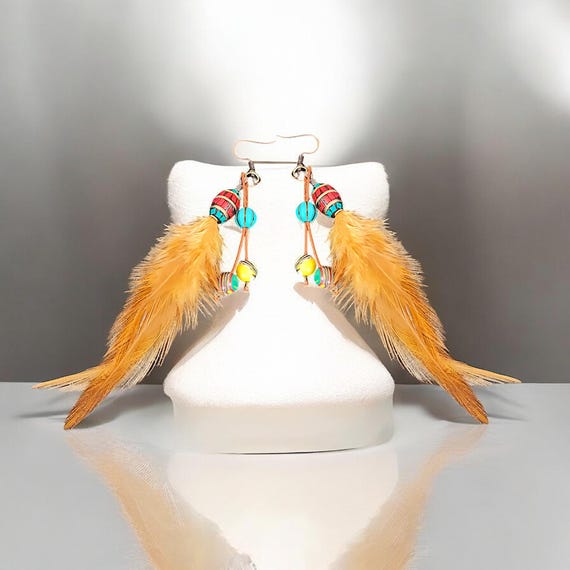 Orecchini etnici indiani con nappe geometriche color oro per le donne Fiore vintage Perline di legno Orecchini pendenti vuoti Gioielli bijoux  36
