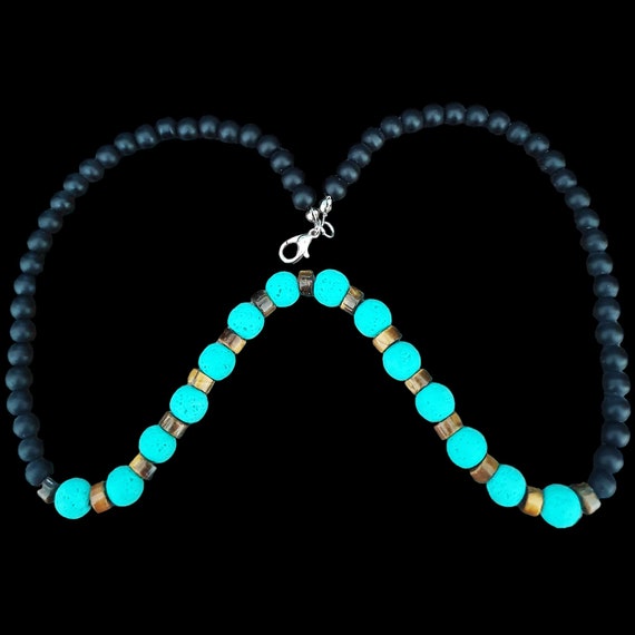 Bracelet de perles howlite Turquoise, Agate mate et disque Hématite Bracelet de perles howlite Turquoise, Agate mate et disque Hématite