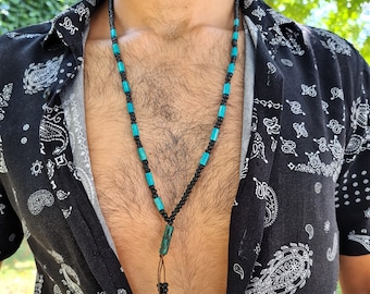 Collier De Perles En Bois Noir - Bohème Fait Main - Vintage - Sans Marque