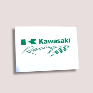 Découpe de décalcomanie d'autocollant de course de Kawasaki - découpe de vinyle d'autocollant personnalisable - autocollant rétro personnalisable pour l'artisanat et la décoration