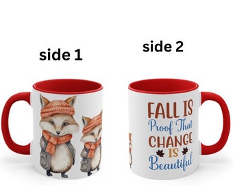 Fox Coffee Mug, Cute Fox Mug, Woodland Animals, Fox Mug Gift, Animal Lover Gift, Fall Decor, Thanksgiving Gift, Autumn Decor Mug,