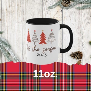 Caneca de café Tis The Season Christmas: xícara vintage para o feriado