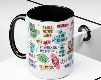 Daily Affirmations Mug, Inspirational Mug, Boho Coffee Mug, Self Love Mug, Self Care Mug, Positive Quote Mug, Mug With Sayings, Gift For Her