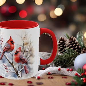 Kardinal Kaffeetasse, Kardinal Winter Becher, Kardinal Vogel Becher, Erinnerungsgeschenk, Beileid Geschenk, Kardinal Teebecher, Keramik Kardinal Becher
