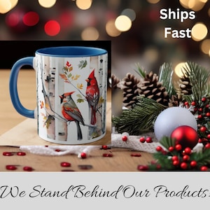 Red Cardinal Christmas Coffee Mug: Bird Watcher Gift