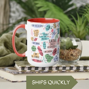 Teacher Affirmations Coffee Mug: Inspirational Gift