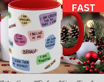 Daily Affirmations Coffee Mug: Self Care Gift, Positive Quote