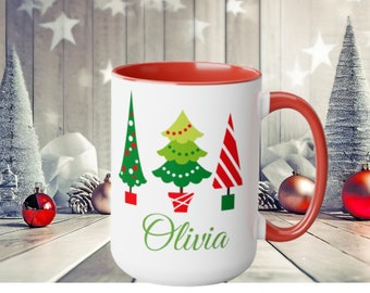 Personalized Christmas Tree Coffee Mug: Holiday Decor Gift